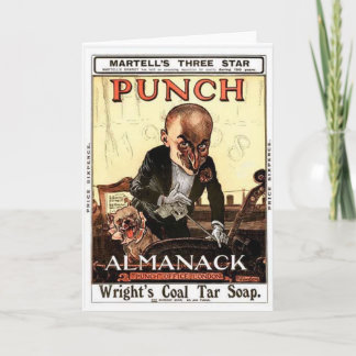 MR PUNCH VINTAGE ALMANACK 1908 PRINT DESIGN CARD