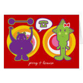 Mr. Purple & Miss Green Cute Cartoon Character (Front Horizontal)