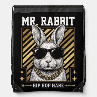 Mr Rabbit Hip Hop Hare Tote Drawstring Bag