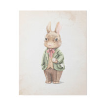 Mr. Rabbit Vintage Look Nursery Art