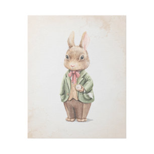 Mr. Rabbit Vintage Look Nursery Art