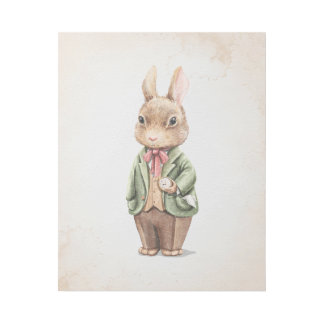 Mr. Rabbit Vintage Look Nursery Art