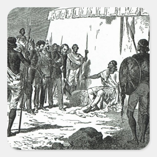 Mr.Rassam's interview with King Theodore Square Sticker (Front)