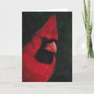 Mr Red Cardinal Bird Art Greeting Card