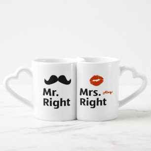 Mr Right and Mrs Always Right Couples Coffee Mug Set