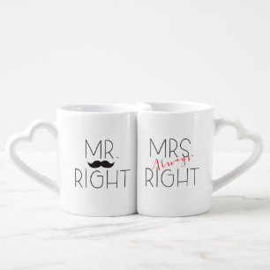 Mr. Right and Mrs. Always Right Lovers Mug Set
