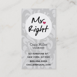 Mr Right Business Card