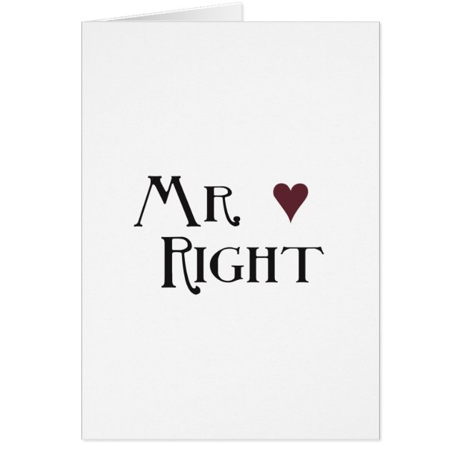 Mr. right cards (Front)