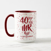 Mr Right Fun 40th Ruby Wedding Anniversary Mug (Left)