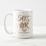 Mr Right Fun 50th Golden Wedding Anniversary Coffee Mug<br><div class="desc">The perfect 50th golden wedding anniversary gift for Mr Right or Always Right. Personalise with the name and wedding year. A fun,  unique and customisable gift to celebrate anyone's wedding anniversary. Designed by Thisisnotme©</div>