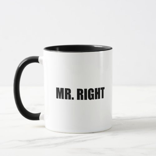 Mr Right Funny Couple Set Mug