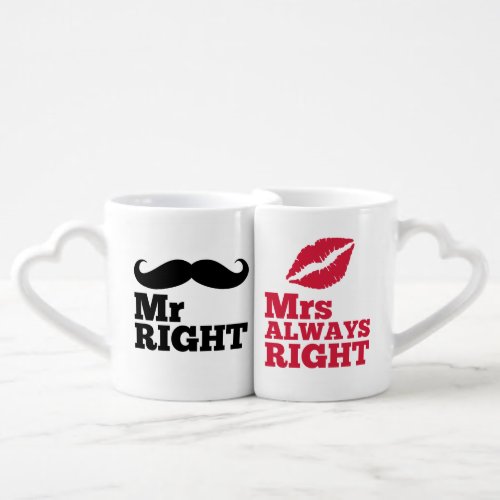 Mr Right  Mrs Always Right Coffee Mug Set