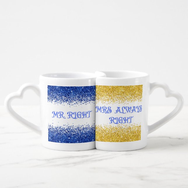 "Mr. Right & Mrs. Always Right Couple Mug Set  (Front Nesting)