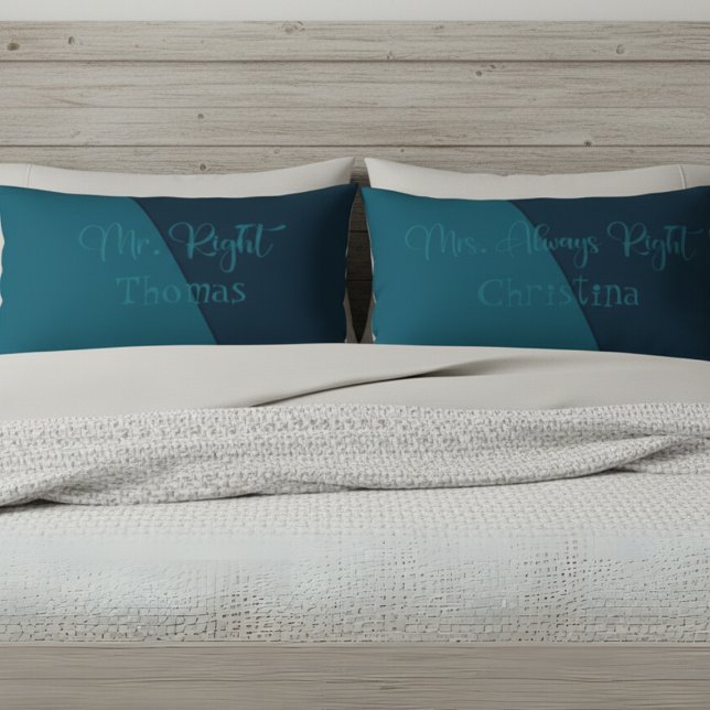 Mr. Right & Mrs. Always Right Custom Couple Pillow Case (Creator Uploaded)