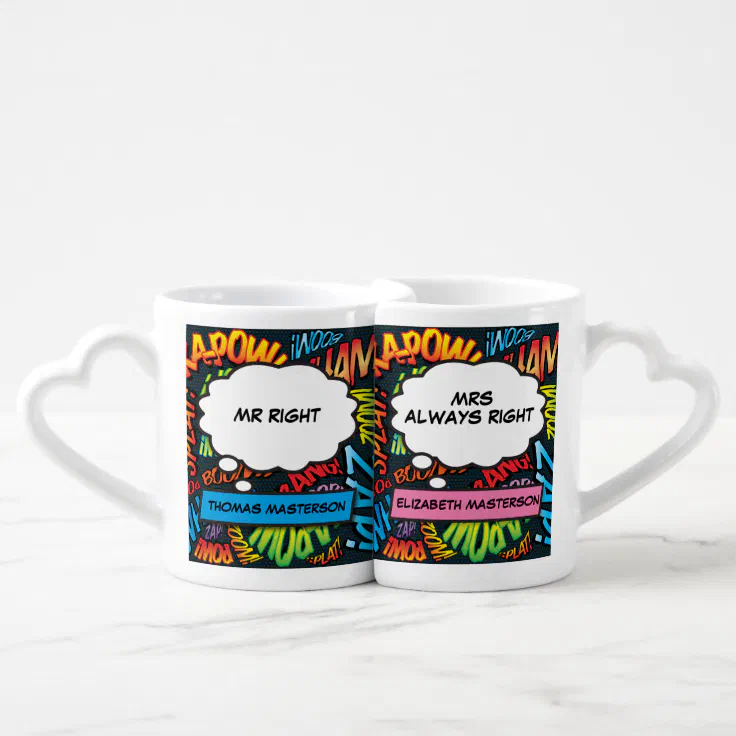 Set di tazze Amore 40 anni di essere Mr Right Mrs Always Right