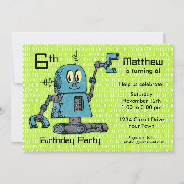 Mr. Robot Personalized Birthday Invitation (Front)