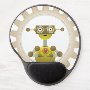 Mr. Robot with Steampunk Gear Heart Gel Mouse Pad