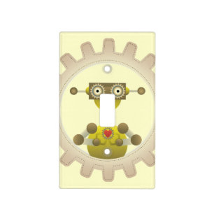 Mr. Robot with Steampunk Gear Heart Light Switch Cover