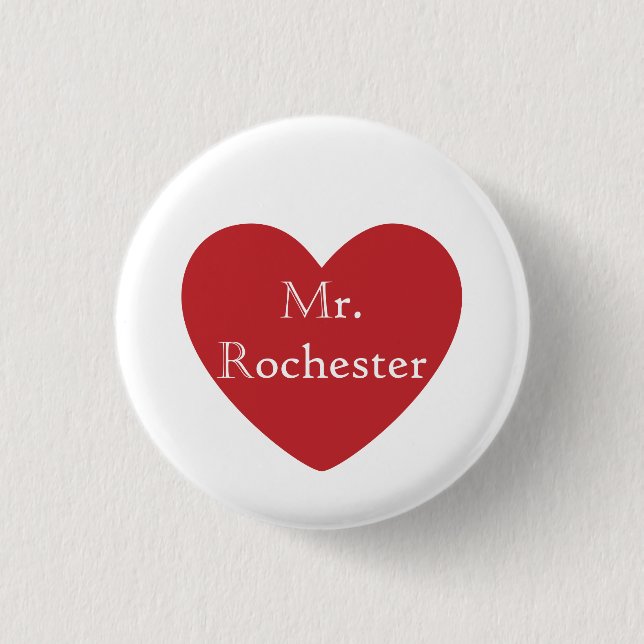Mr. Rochester Pinback Button (Front)