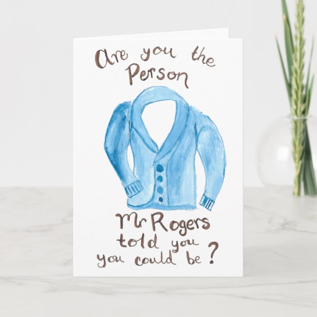 Mr. Rogers Sweater Greeting Card (Front)