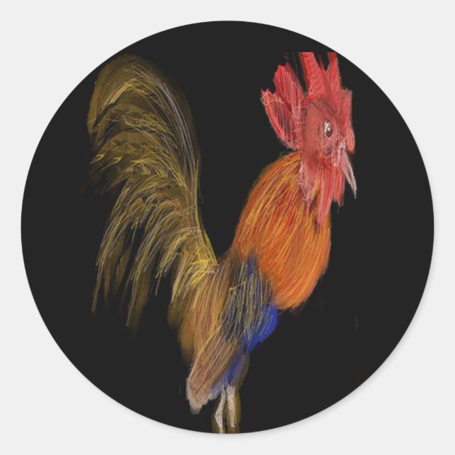 Mr. Rooster Classic Round Sticker (Front)