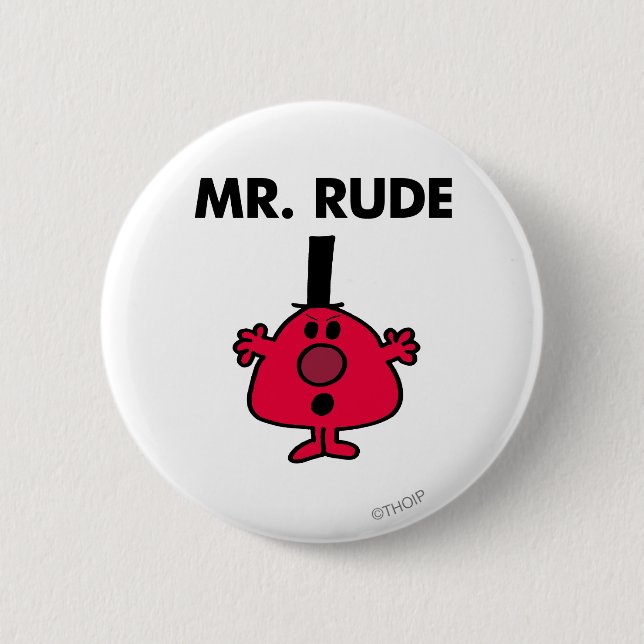 Mr. Rude | Red-Faced Anger Pinback Button (Front)
