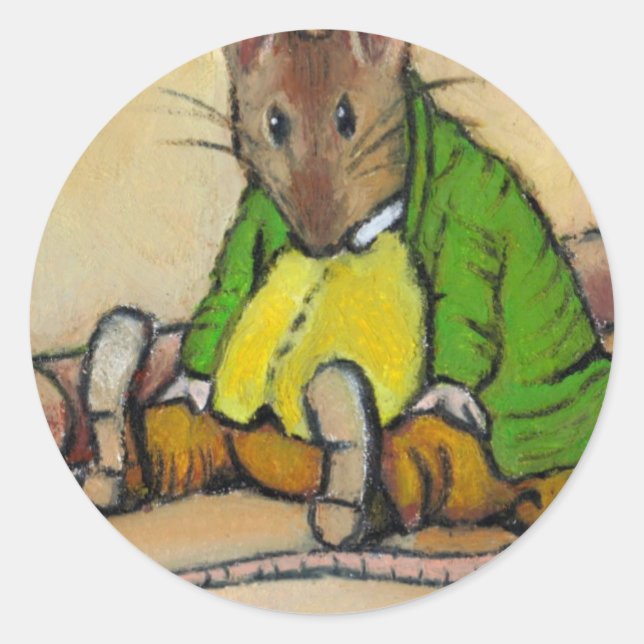 MR. SAMUEL WHISKERS, AFTER BEATRIX POTTER CLASSIC ROUND STICKER (Front)