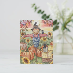 "Mr. Scarecrow" – Cute Halloween Illustration Postcard