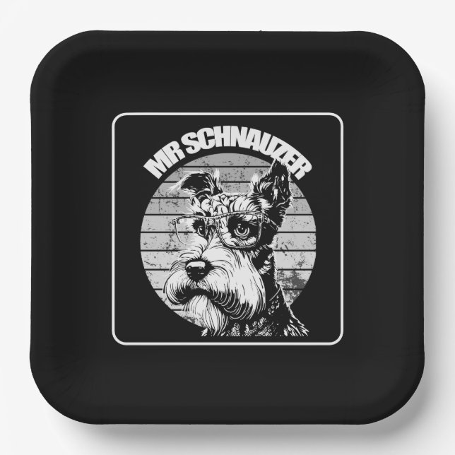 Mr Schnauzer Paper Plates (Front)