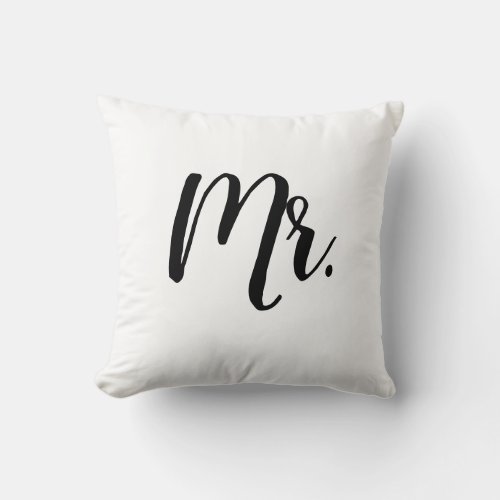 Mr Script Bedroom Wedding Pillow