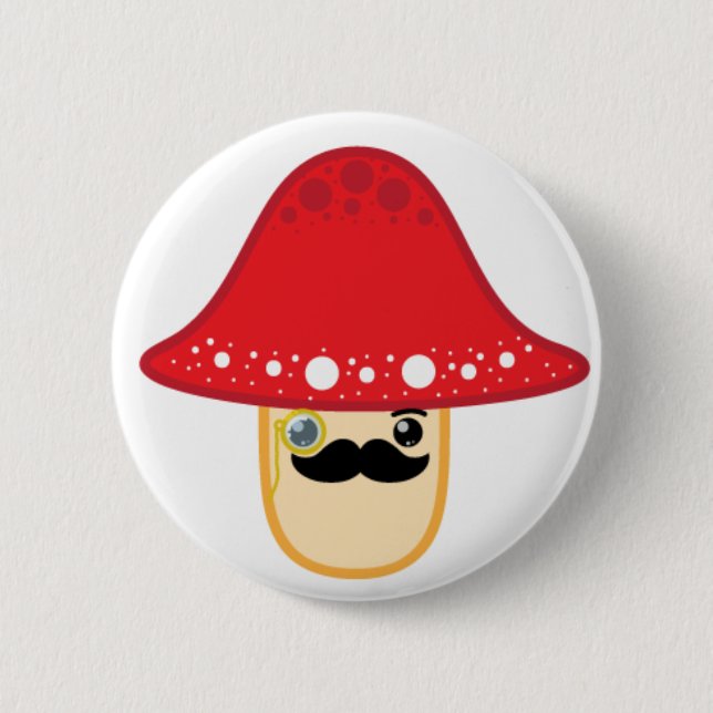 Mr. shroom pinback button (Front)