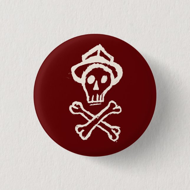 Mr. Skullington - Bloody Red Pinback Button (Front)