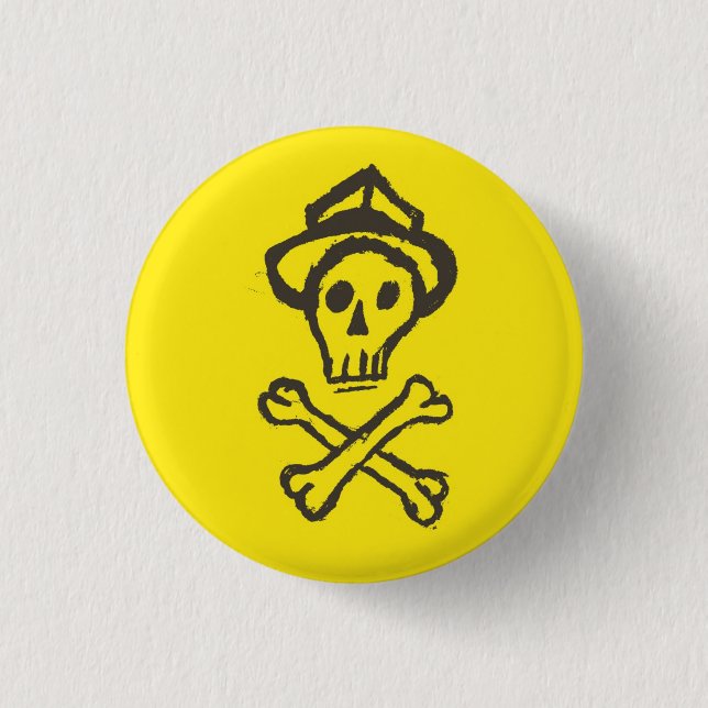 Mr. Skullington - Lemon Yellow Button (Front)