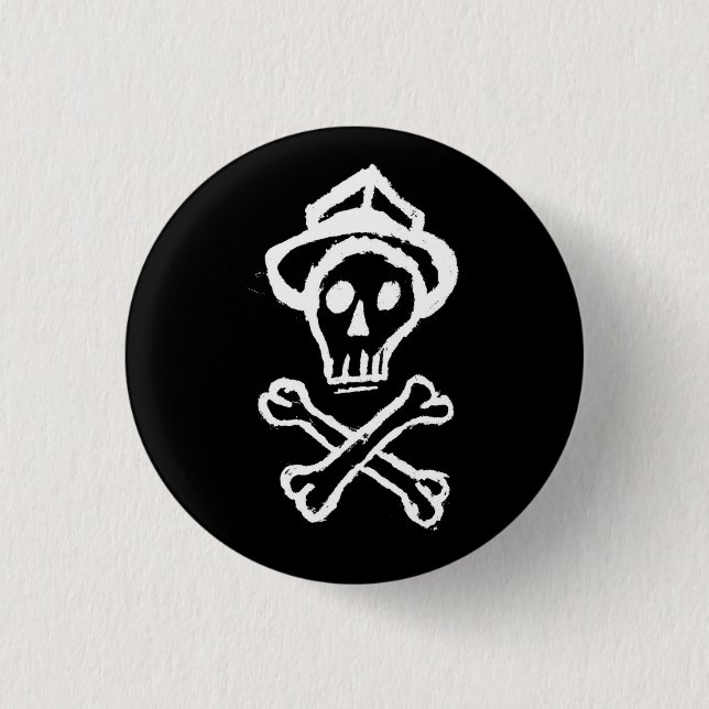 Mr. Skullington - Night Black Pinback Button (Front)
