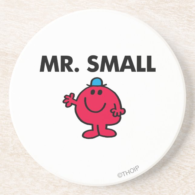 Mr. Small Waving Hello Drink Coaster (Front)