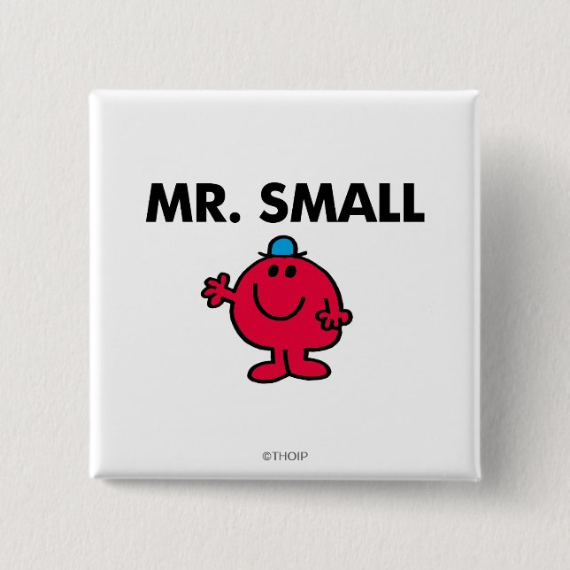 Mr. Small Waving Hello Pinback Button (Front)
