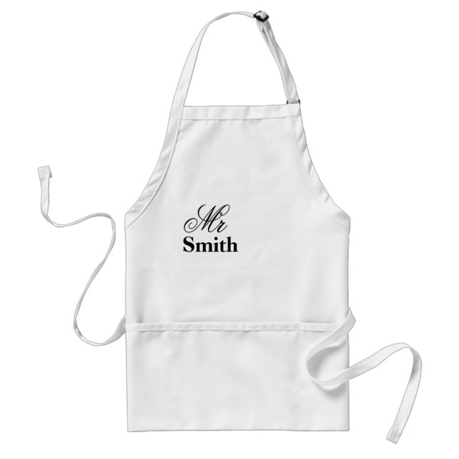 Mr Smith Personalized Name Adult Apron (Front)