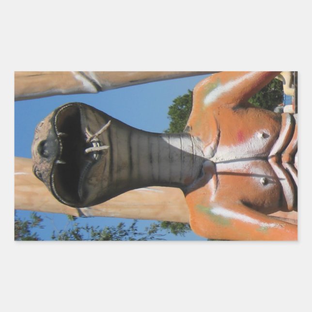 Mr Snake AKA Cobra Head ... Buddhist Hell Rectangular Sticker (Front)