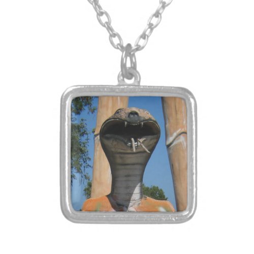 Mr Snake AKA Cobra Head  Buddhist Hell Silver Plated Necklace