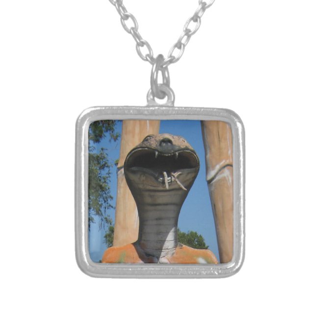 Mr Snake AKA Cobra Head ... Buddhist Hell Silver Plated Necklace (Front)