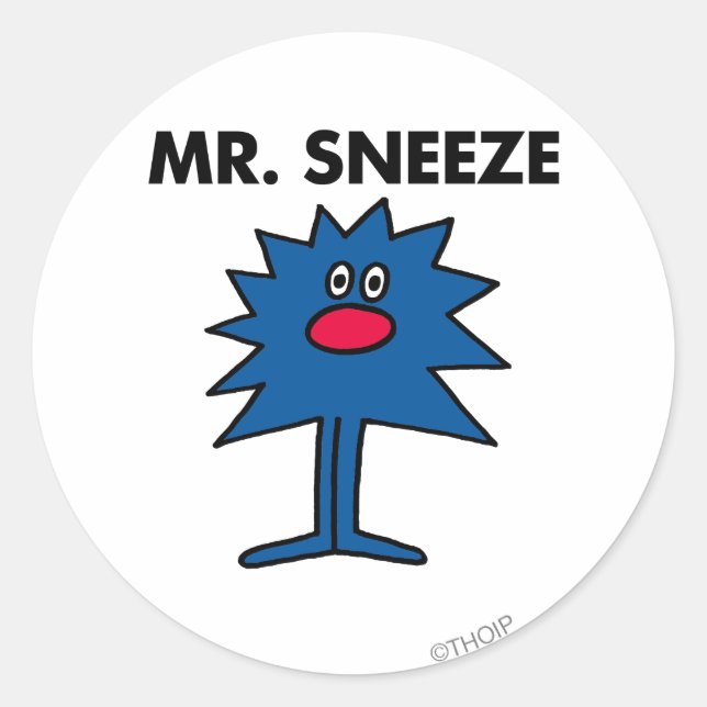 Mr. Sneeze | Jagged-Edged Body Classic Round Sticker (Front)