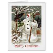 Mr. Snowman and Mr. Crow Big Greeting Card (Front)