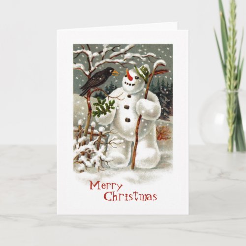 Mr Snowman and Mr Crow Greeting Card