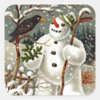 Mr. Snowman and Mr. Crow Stickers