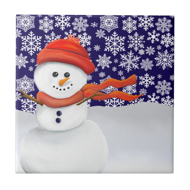 Mr. Snowman Ceramic Tile (Front)