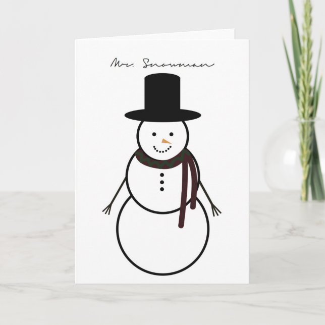 "Mr. Snowman" Holiday Greeting Card (5" x 7") (Front)