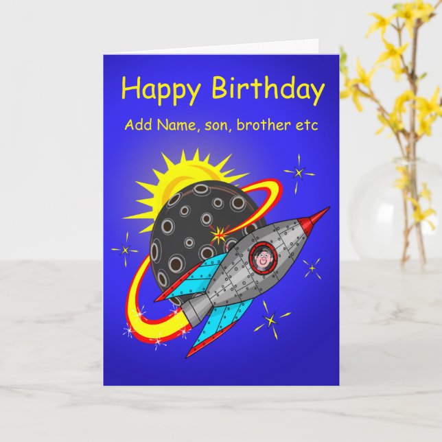 Mr Spacemen Card (Yellow Flower)