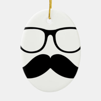 Mr. Stache Ceramic Ornament