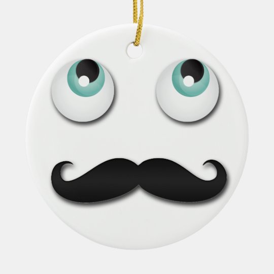 Mr stache ceramic ornament