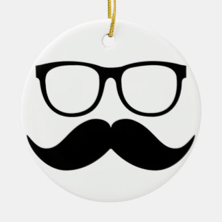 Mr. Stache Ceramic Ornament